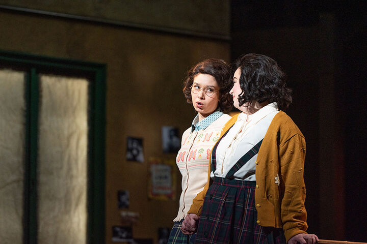 Jacobs students Shir Ordo and Margot Frank perform in the world premiere of Anne Frank. Ordo is a recipient of the Society of the Friends of Music Scholarship.